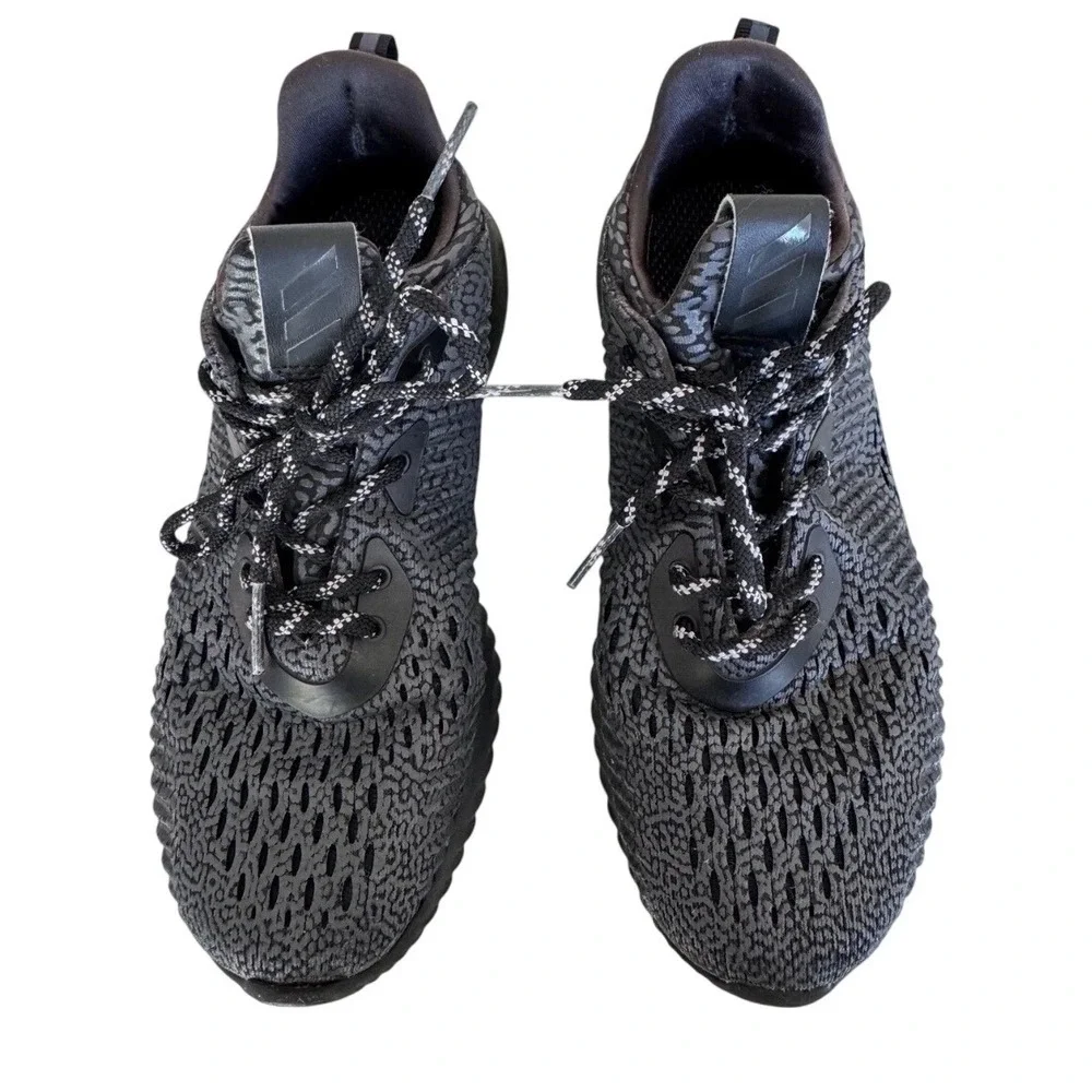 Adidas Alphabounce Triple Black Knit Running Shoes Sneakers Women's Size 6